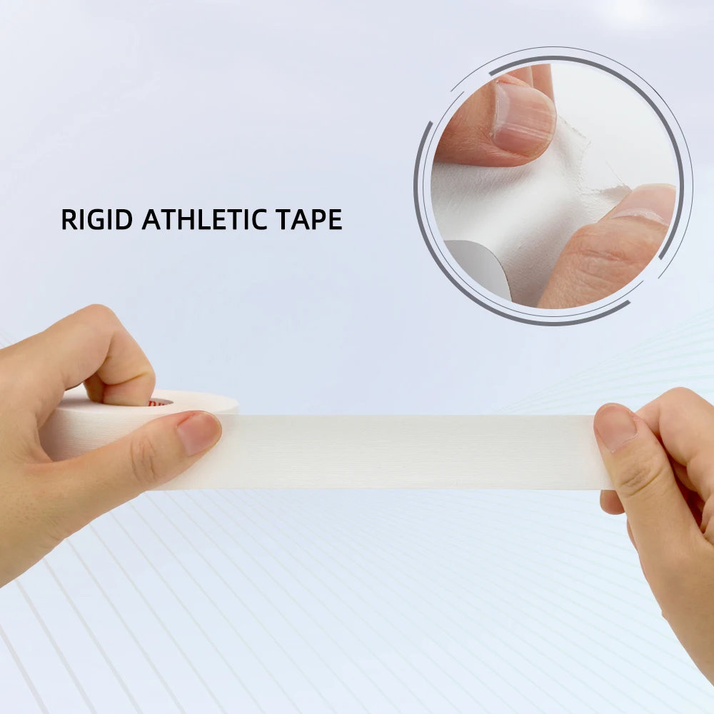 Kindmax White Sports Medical Athletic Tape No Sticky Residue & Easy to Tear for Athletes Trainers First Aid Injury Wrap 5 Sizes