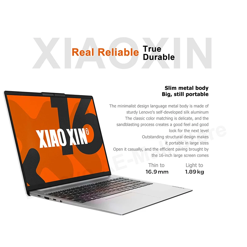 Lenovo Xiaoxin 16 Laptop AMD R7 8845H Radeon 780M 16G/32GB RAM 512GB SSD 16 Inch 100% sRGB 300nits 60Hz Computer Notebook PC