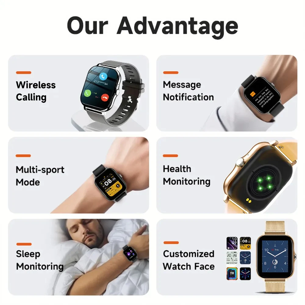 2023 New Bluetooth Answer Call Smart Watch Men Touch Call Fitness Tracker Waterproof Smartwatch Women For Android blood oxygen