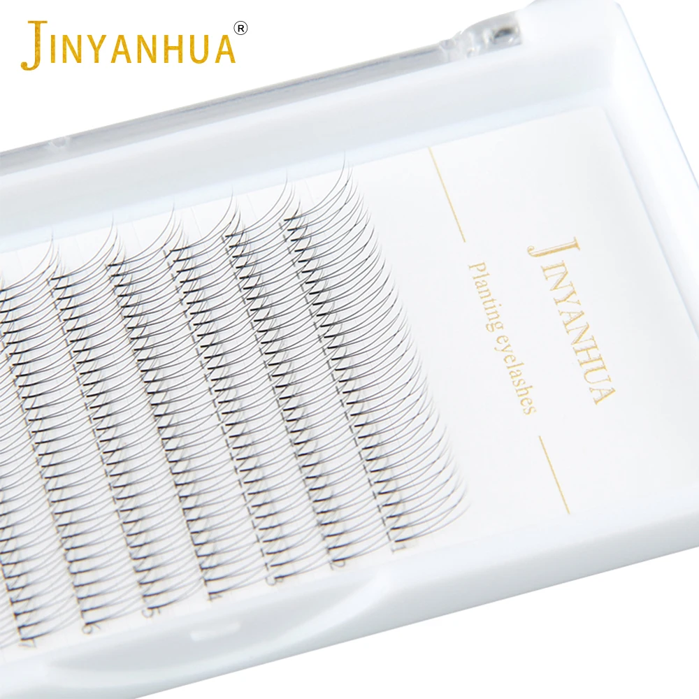 JINYANHUA 2d 3d Soft Natural Mink Eyelashes 3/12row Handmade Premade Volume Fans Eyelash Extension Maquillage Femme False Lashes