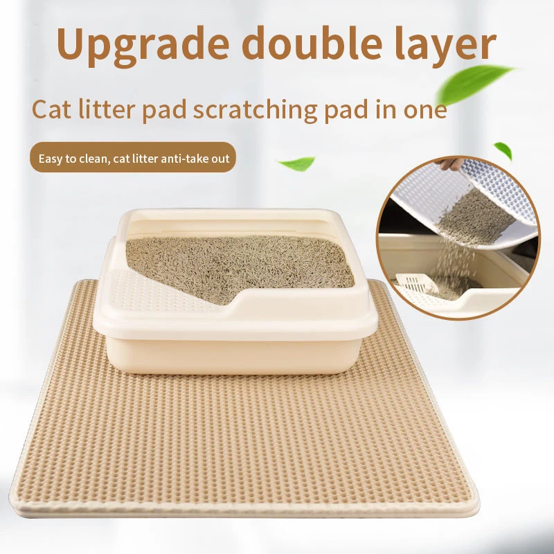 Double Layer EVA Cat Litter Pad Waterproof Non-slip Sand Basin Filter Kitten Dog Washable Mattress Floor Mat Pet Clean Supplies