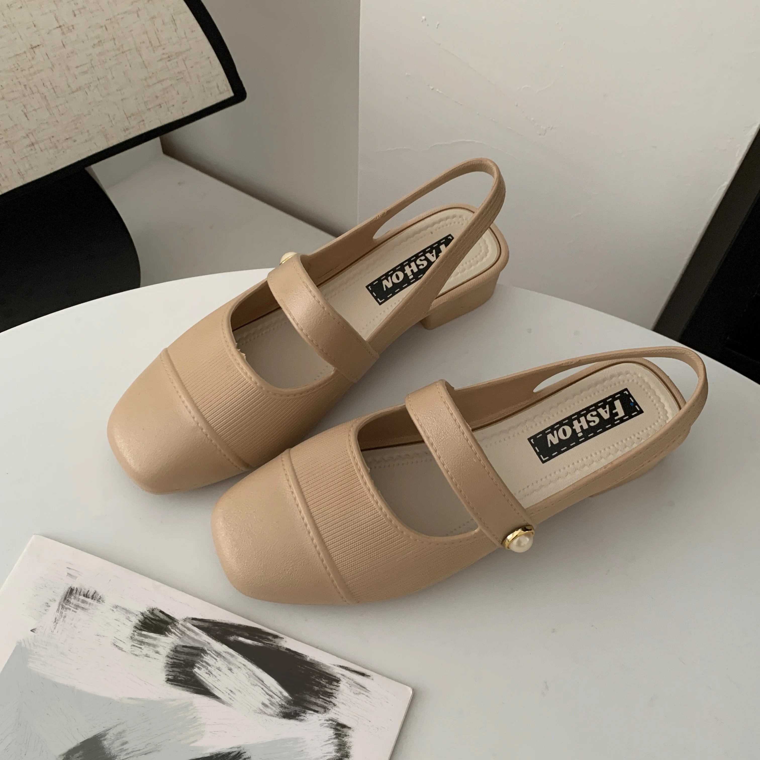 Women's New PVC Summer Sandals Casual Fashion Solid Color Single Shoes Daily Low Heel Women's Shoes