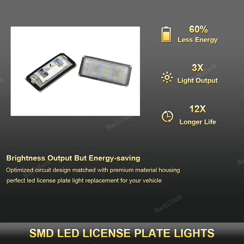 2PCS LED Car License Number Plate Light For BMW 7 Series E65 E66 2006-2008 facelift only Lamp White Bulbs License Plate Lights