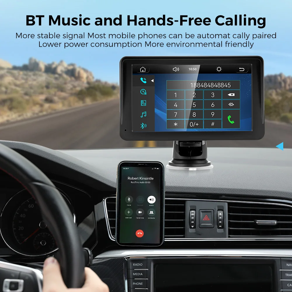 Universal 7 Inch Car Radio Wireless Carplay Android Auto Car Stereo AUX USB FM For VW Nissan Toyota Multimedia Video Player