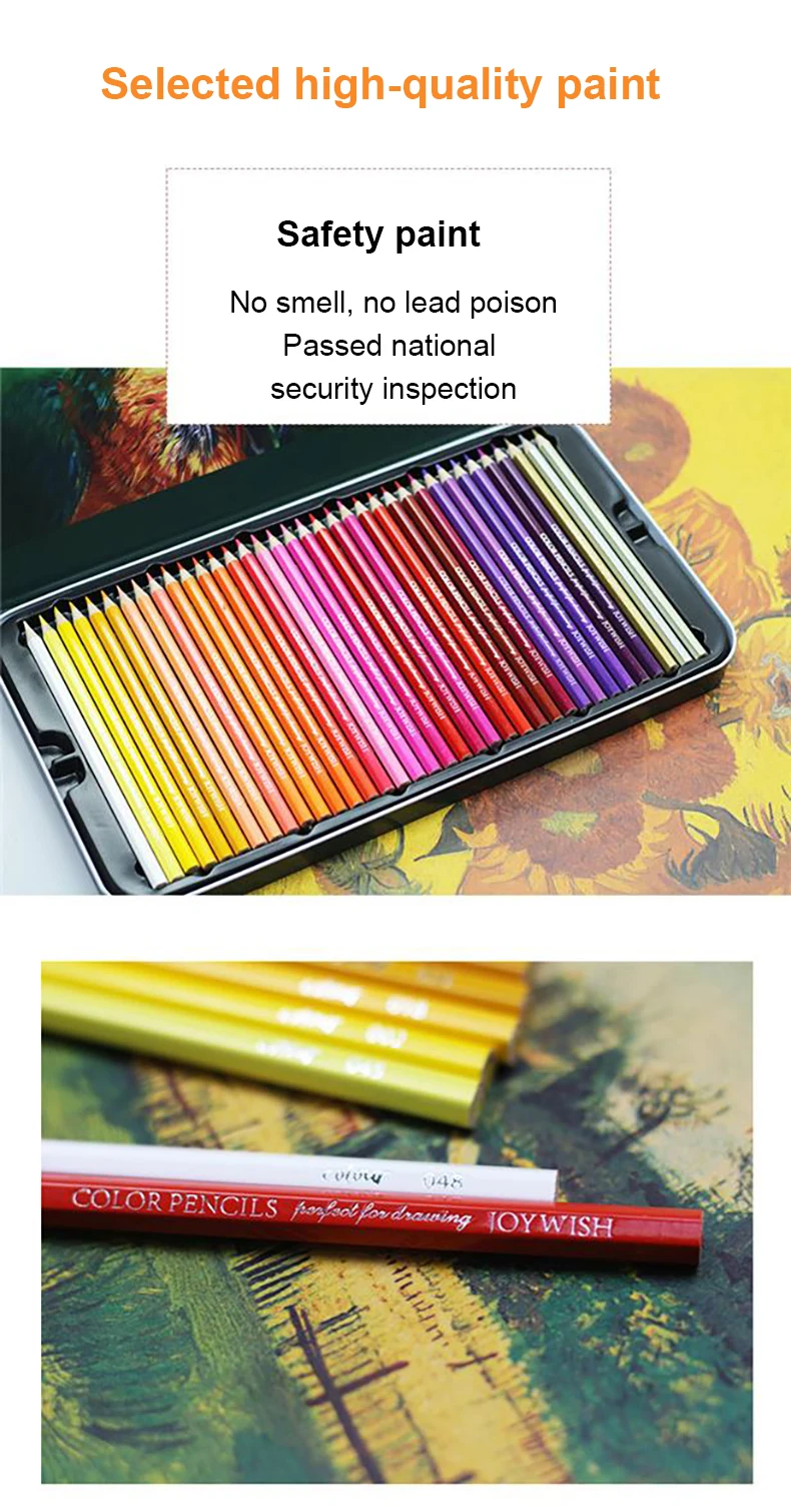 12/24/48/72 Colors Color pencil DIY set includes: Wooden Color Pencil Sharpener Eraser School Office Supplies Art Stationery