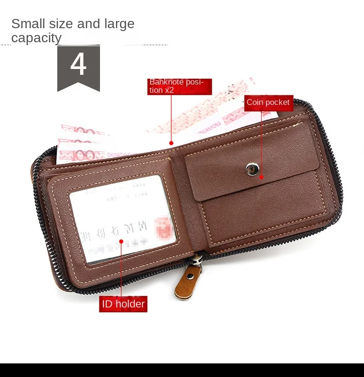Men Wallet Money Bag Fashion PU Soft Wallet Card Holder Hasp Coin Pocket Purse Multi-card Personalized Father's Day Gift