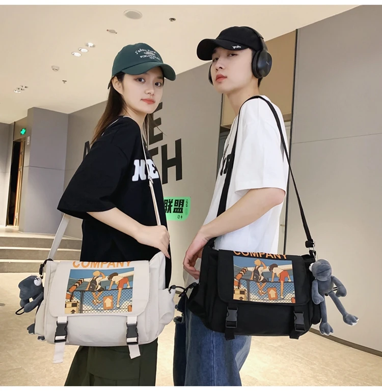 Messenger School Bag Man and Women Unisex Ladies Fashion Shoulder Bag Student Large Capacity Female Crossbody Bags Woman Packet