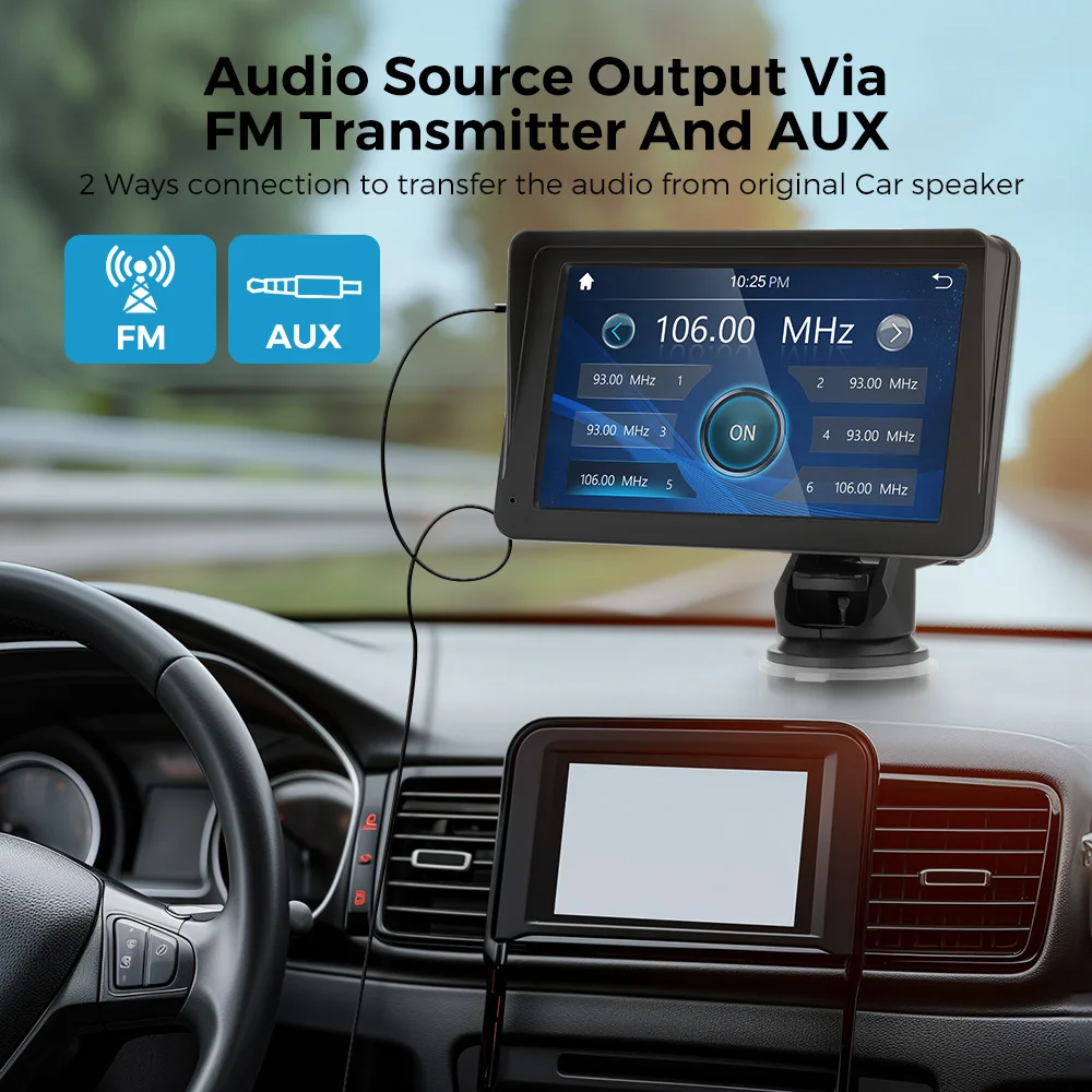 Universal 7 Inch Car Radio Wireless Carplay Android Auto Car Stereo AUX USB FM For VW Nissan Toyota Multimedia Video Player